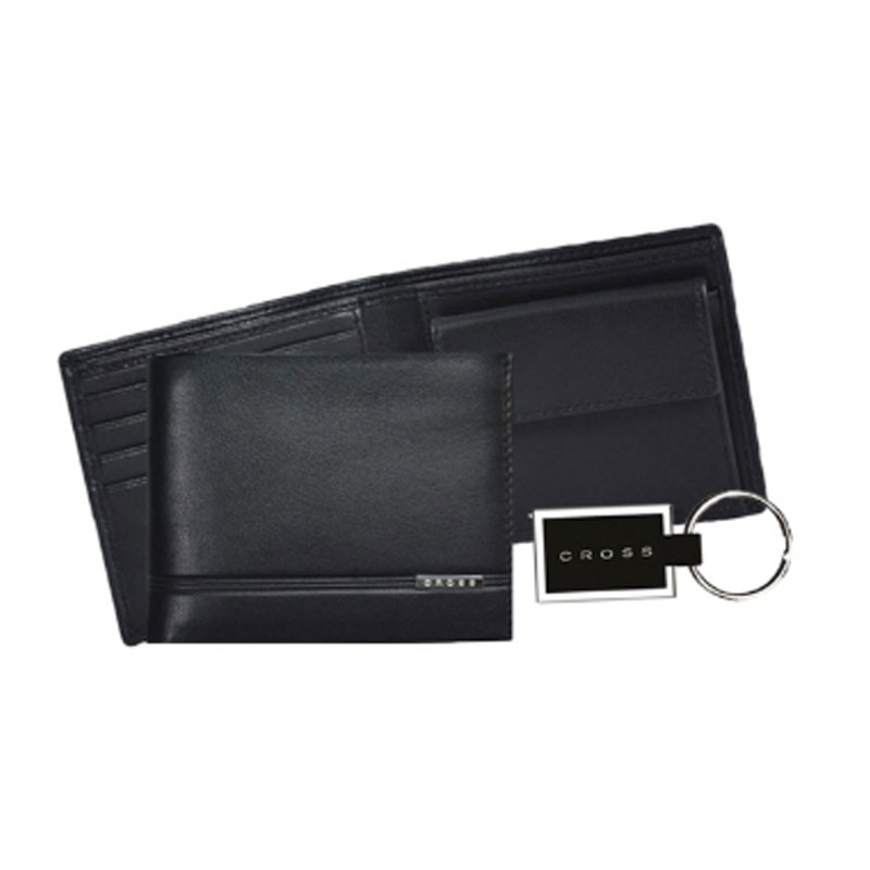 CROSS Slim Wallet and Metal Key Chain