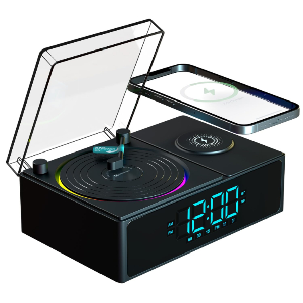 Portronics Sound Flow Vintage Gramophone Bluetooth Speaker with Wireless Charger 