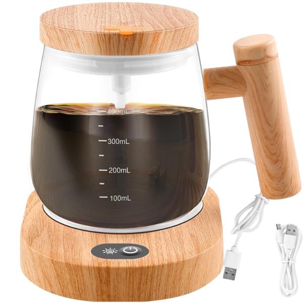 Self Stirring Coffee Mug with Electric Mixing Coaster and Warmer 
