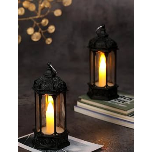 Charminar Acrylic Antique Hurricane LED Lantern Lamp Flameless Led Candle