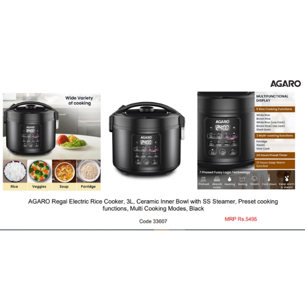 Agaro Regal Electric Rice Cooker