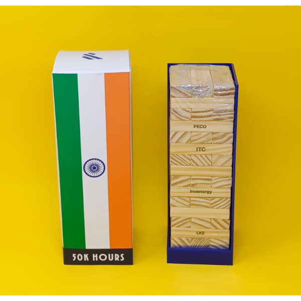 Independence Theme Custom Jenga With Stacker