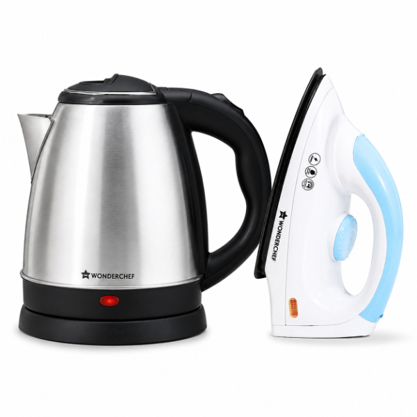 Wonderchef Crescent Kettle and Dry Iron Festive Gift Combo