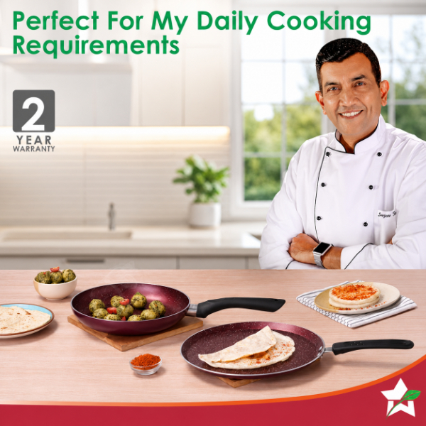 Wonderchef Bandhan Non-Stick Cookware Two Pcs Set Dosa Tawa and Fry Pan