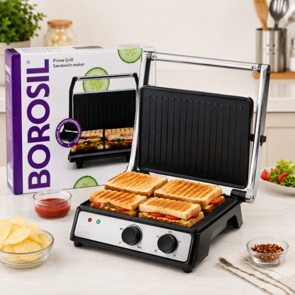 Borosil Prime Grill Sandwich Maker 700W