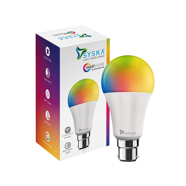 Syska 9 Watt B-22 Wi-Fi Enabled Smart LED Bulb