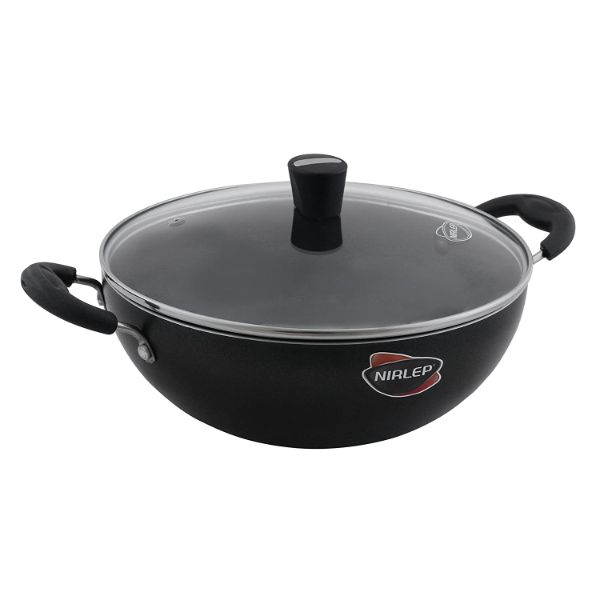 Nirlep Select Plus Non-Stick Aluminium Kadhai with Lid