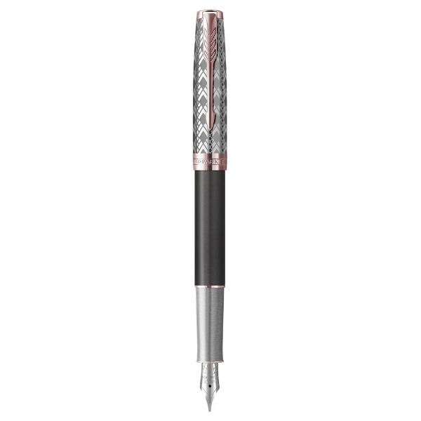 Parker Sonnet Metal and Grey Lacquer Rose Gold Trim Fountain Pen