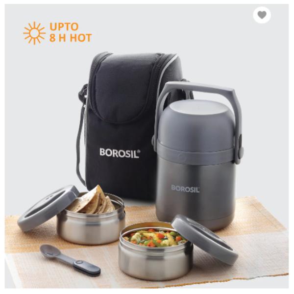 Borosil Hot and Fresh Lunchbox with 2 container