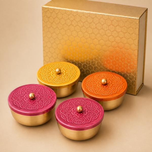 Rangraas Multipurpose Brass Container Gift Set