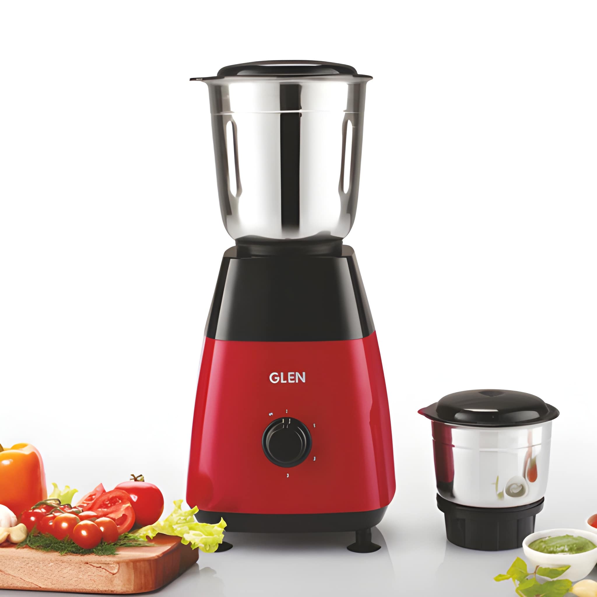 Glen Mixer Grinder 500W with 2 Stainless Steel Grinder and Chutney Jars