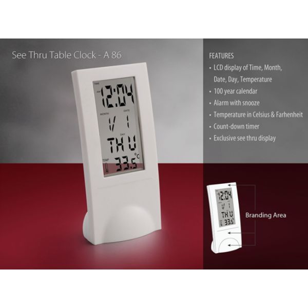 See thru table clock