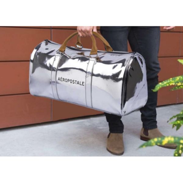 Glam Duffel Gym Bag Silver 