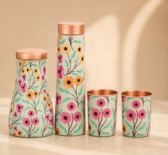 Gulbahar Floral Drinkware Set