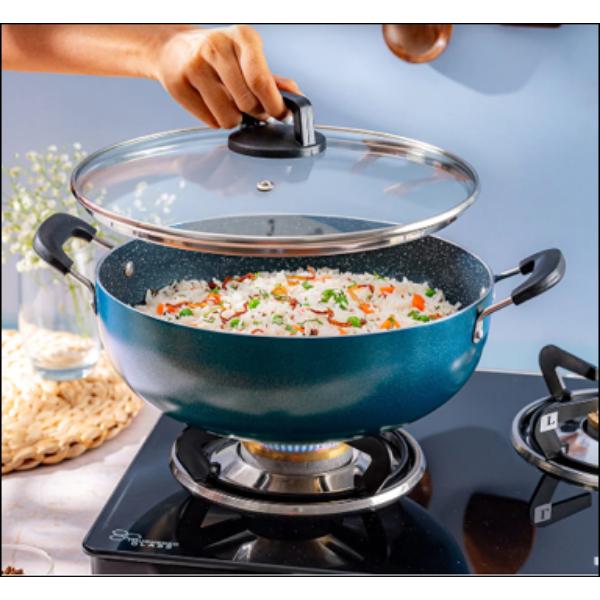 NON STICK KADAI WITH LID 24 CM