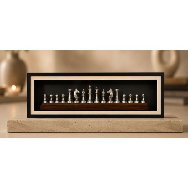 The Royalty  Handcrafted Framed Miniature Brass Chess