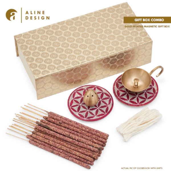 Aline Design Alpana Diya and Incense Holder Gift Box