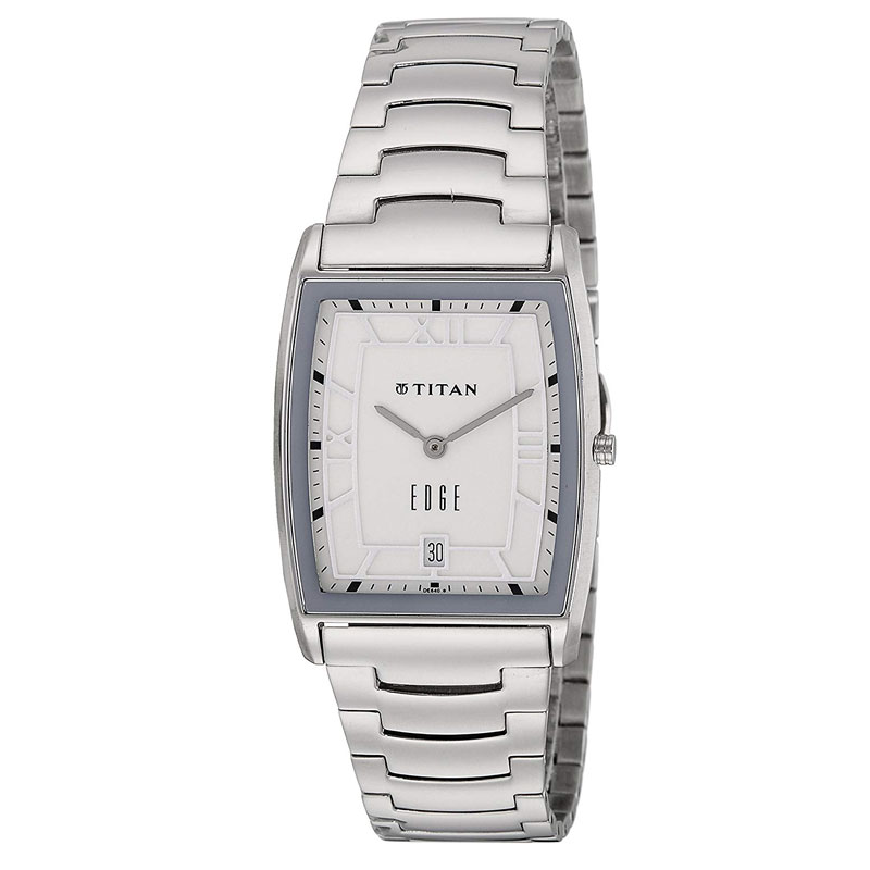 Titan Edge Analog Silver Dial Mens Watch-NK1684SM01