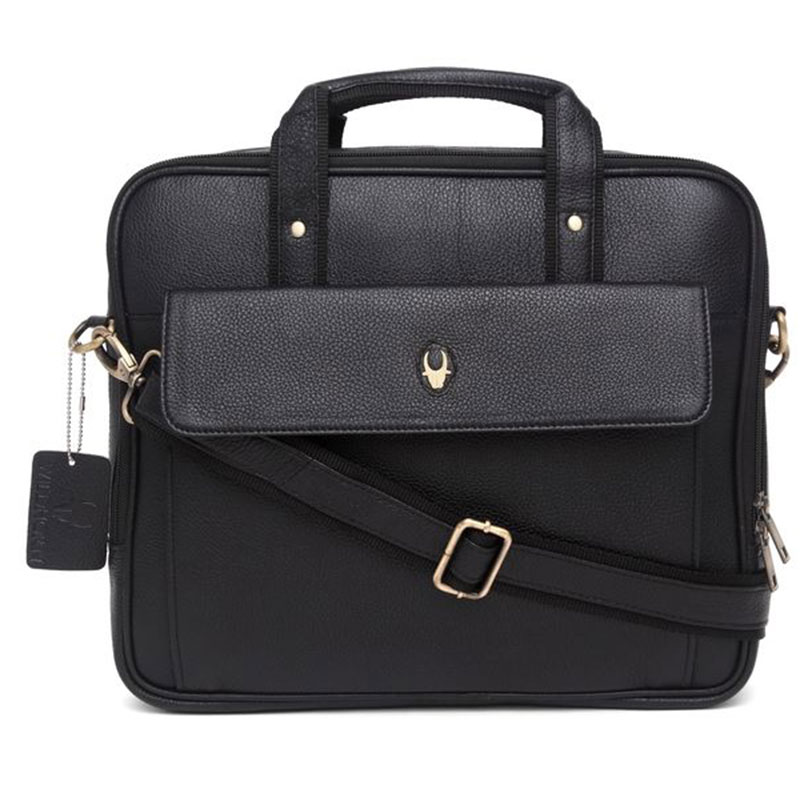 WildHorn Leather Black Messenger Bag