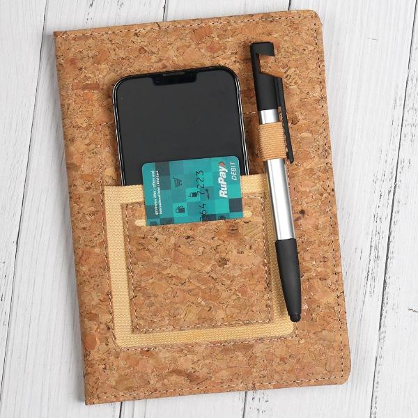 Cork Diary with Mobile Pocket 