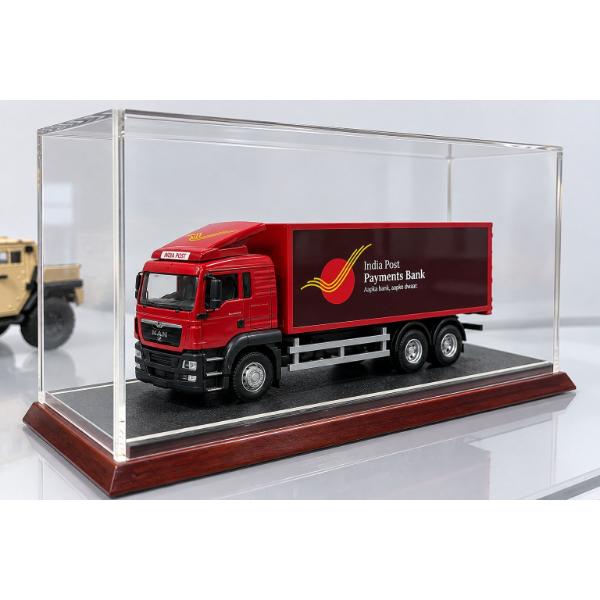 Customized Miniature Delivery Truck Model with Acrylic Display Case