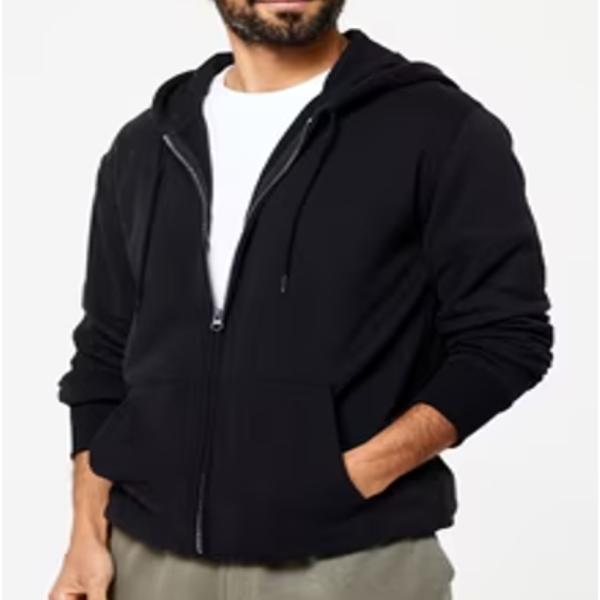 Zip-Up Fitness 500 Essentials Black Hoodie Jacket