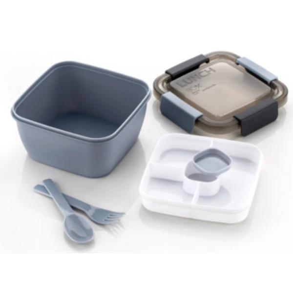 SQUARE LUNCH BOX WITH SPOON 