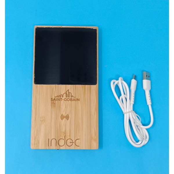 Customized 15W Bamboo 2-in-1 Wireless Charger with Cup Warmer