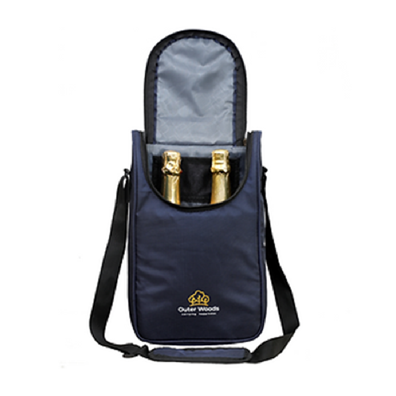 Outer Woods Insulated 2 Bottle Cooler Bag - Navy Blue