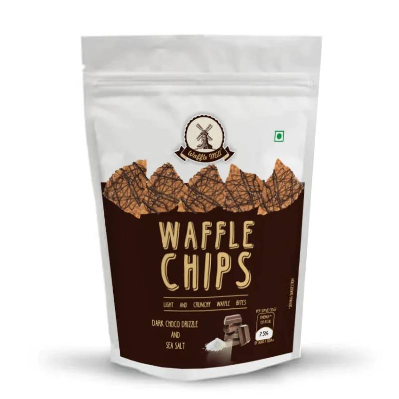 Waffle Mill - Waffle Chips - Dark Choco Drizzle and Sea Salt -85g