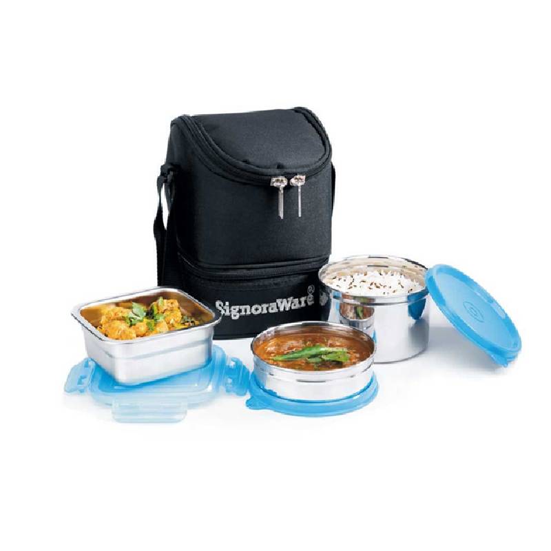 Signoraware Trio Steel Lunch Box- Set of 3