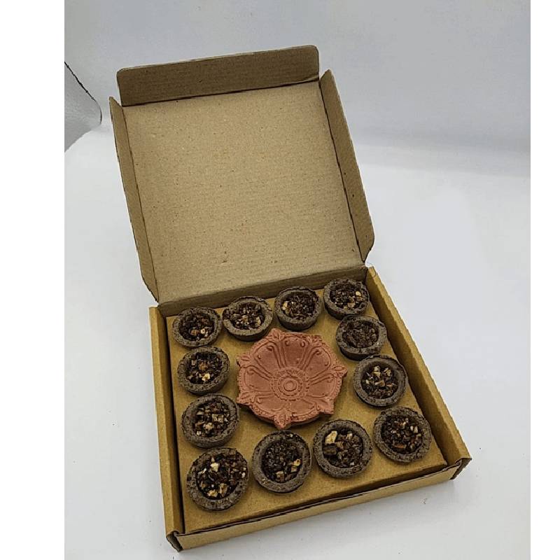 Terrecotta Diya With Cow Dung Diya Gift Set