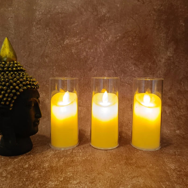 Dancing Flameless Led Tea Light Piller Candle